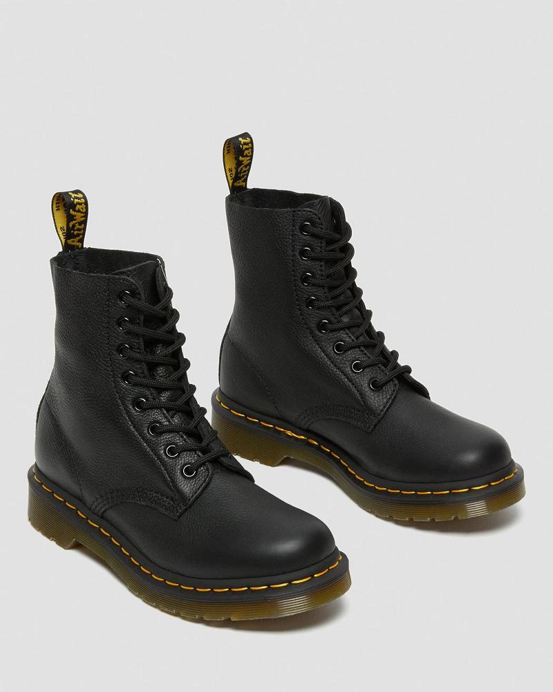 Dr Martens 1460 Pascal Virginia Leren Enkellaars Dames Zwart | NL 86TCE